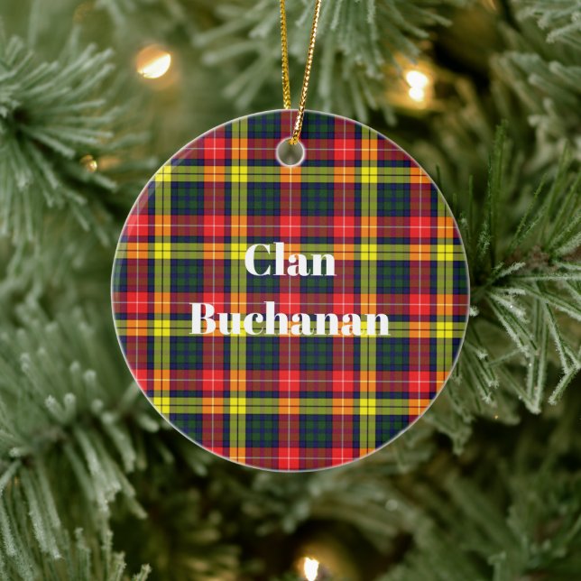 Clan Buchanan Modern Tartan Ceramic Ornament (Tree)