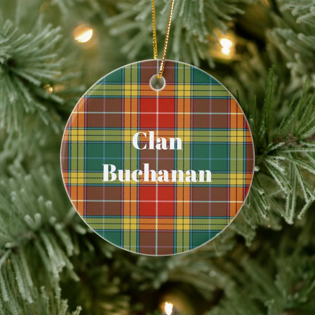 Clan Buchanan Old Sett Tartan Ceramic Ornament (Tree)