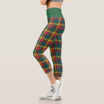 Clan Buchanan Plaid Red Green Yellow Capri Leggings<br><div class="desc">Upgrade your traditional winter wardrobe with these bold,  colorful,  and quality leggings in traditional Buchanan clan Scottish tartan pattern style. Great for the holidays and perfect for any winter activities,  training,  or workouts. Awesome Scottish Clan tartan plaid design</div>