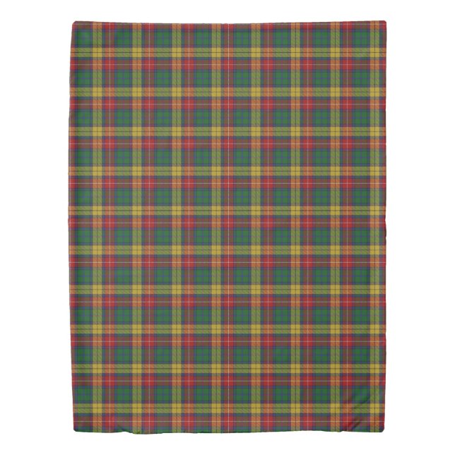 Clan Buchanan Scottish Red Yellow Green Tartan Duvet Cover (Front)