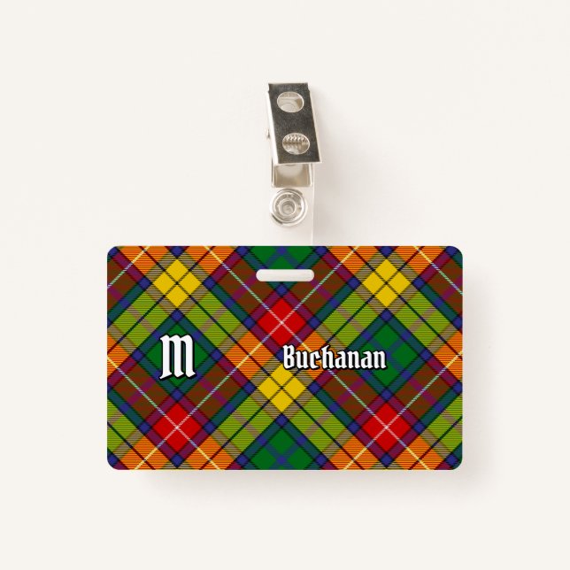 Clan Buchanan Tartan Badge (Front with Clip)
