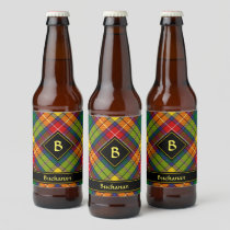 Clan Buchanan Tartan Beer Bottle Label