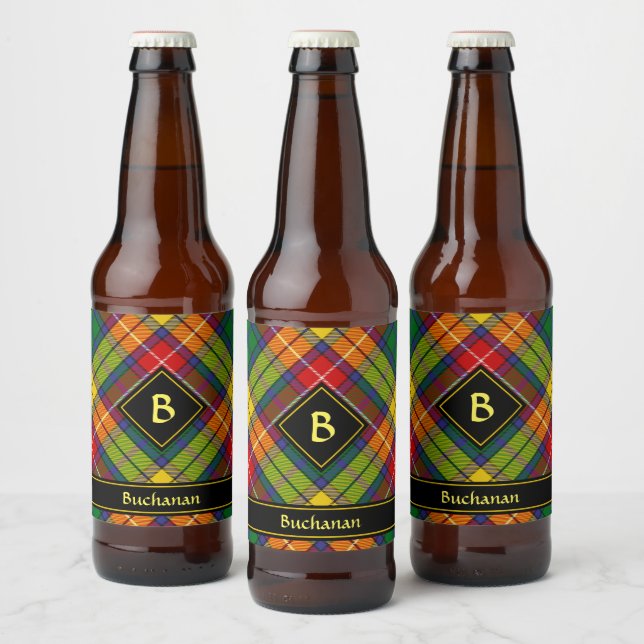 Clan Buchanan Tartan Beer Bottle Label (Bottles)