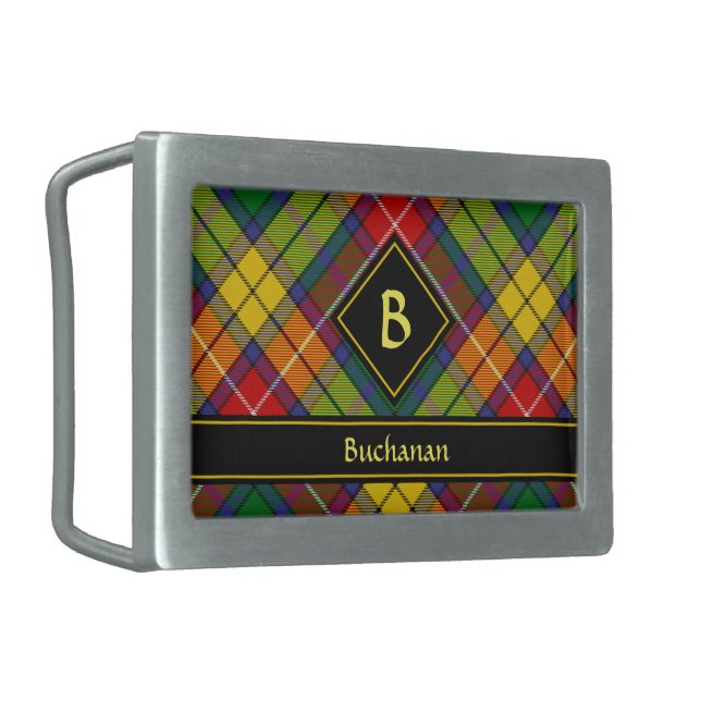 Clan Buchanan Tartan Belt Buckle (Front Left)