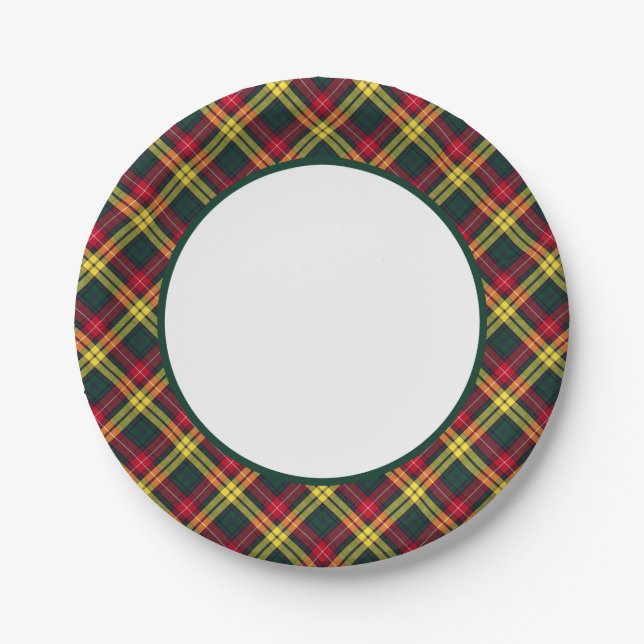 Clan Buchanan Tartan Border Paper Plates (Front)