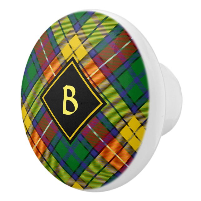 Clan Buchanan Tartan Ceramic Knob (Right)