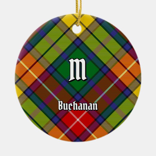Clan Buchanan Tartan Ceramic Ornament (Front)