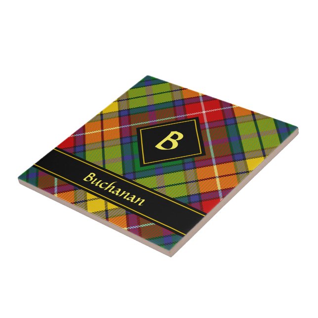 Clan Buchanan Tartan Ceramic Tile (Side)