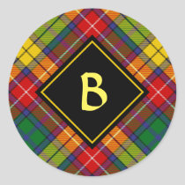 Clan Buchanan Tartan Classic Round Sticker