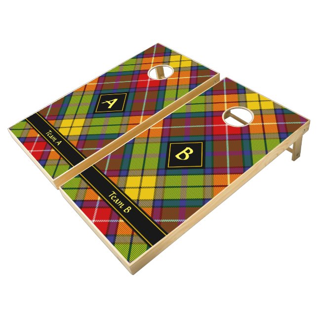 Clan Buchanan Tartan Cornhole Set (Angled)