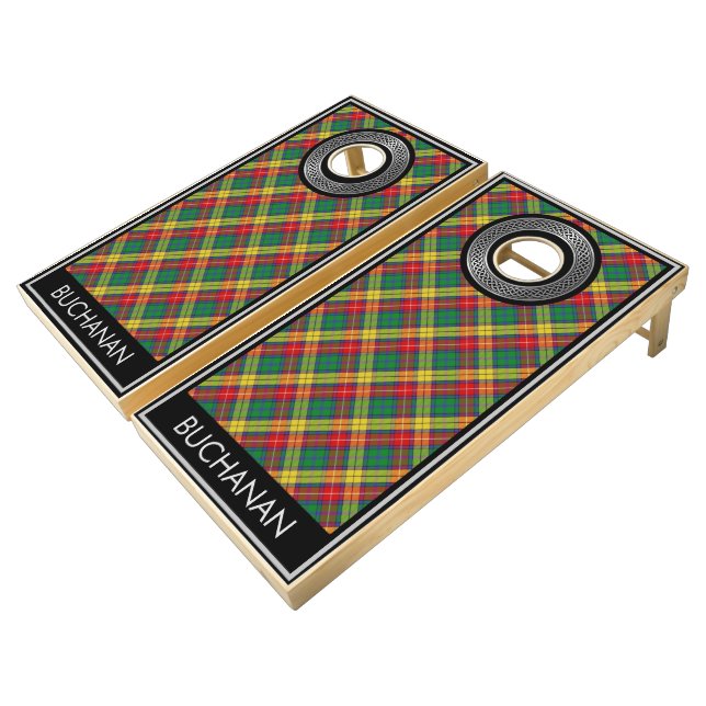 Clan Buchanan Tartan Cornhole Set (Angled)