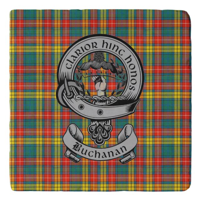 Clan Buchanan Tartan & Crest Trivet (Front)