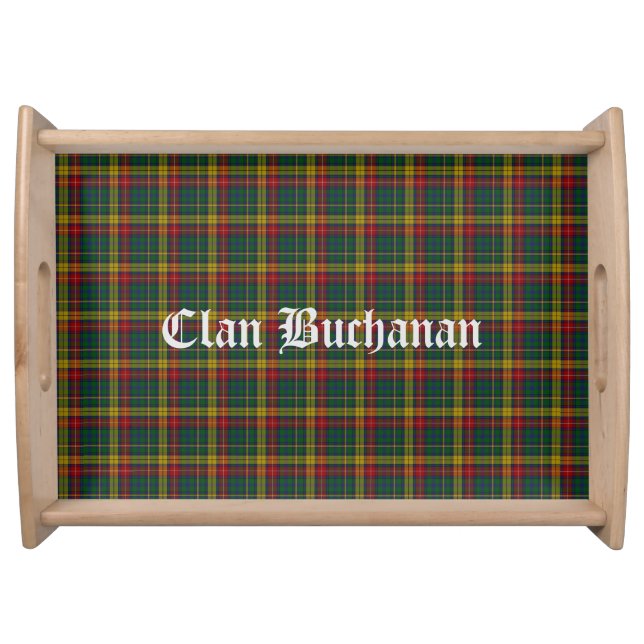 Clan Buchanan Tartan Customizable Serving Tray (Front)