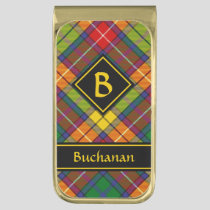 Clan Buchanan Tartan Gold Finish Money Clip