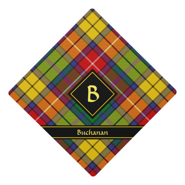 Clan Buchanan Tartan Graduation Cap Topper (Front)