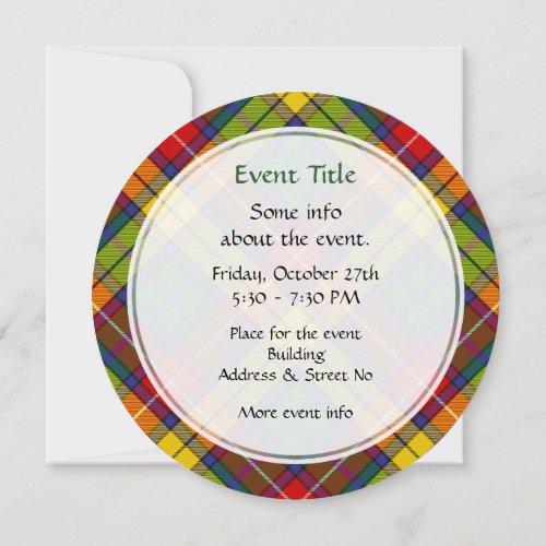 Clan Buchanan Tartan Invitation