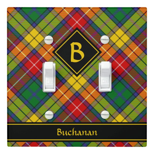 Clan Buchanan Tartan Light Switch Cover (In Situ)