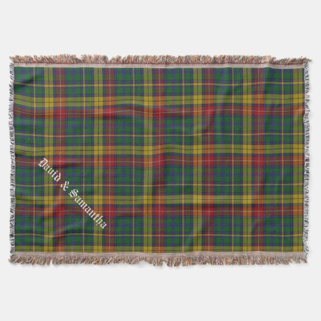 Clan Buchanan Tartan Plaid Custom Throw Blanket (Front)