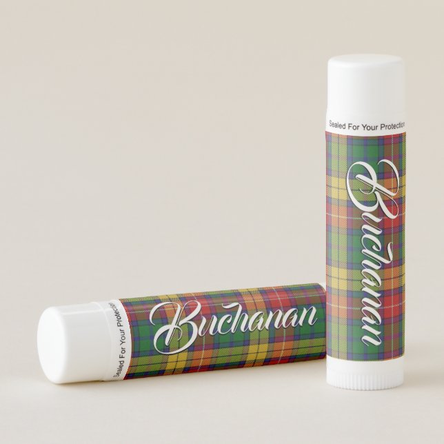 Clan Buchanan Tartan Plaid Lip Balm (Front)