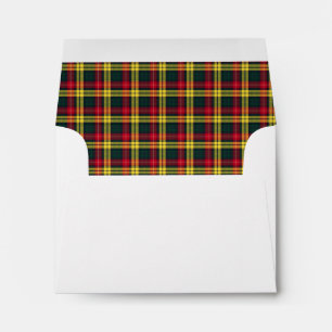 Clan Buchanan Tartan Red, Green and Yellow Plaid Envelope