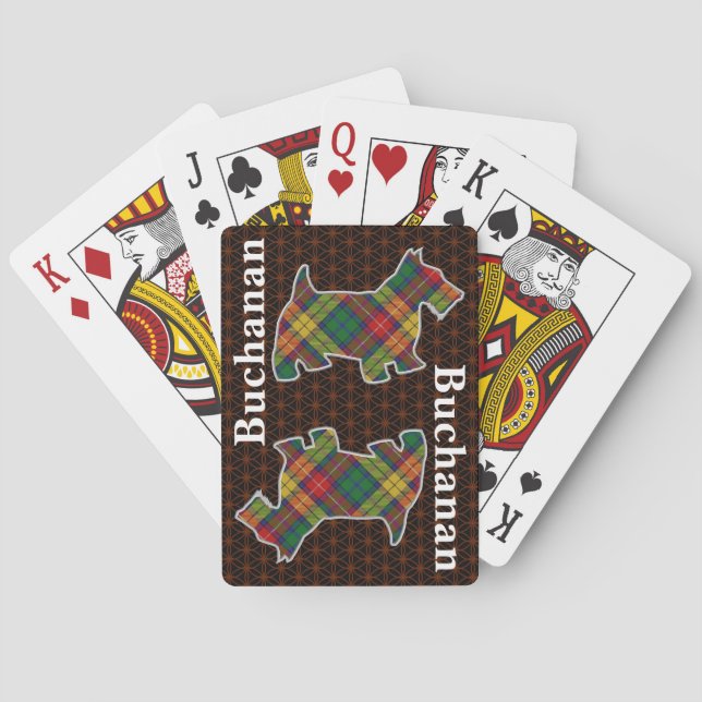 Clan Buchanan Tartan Scottish Terrier Edition Poker Cards (Back)