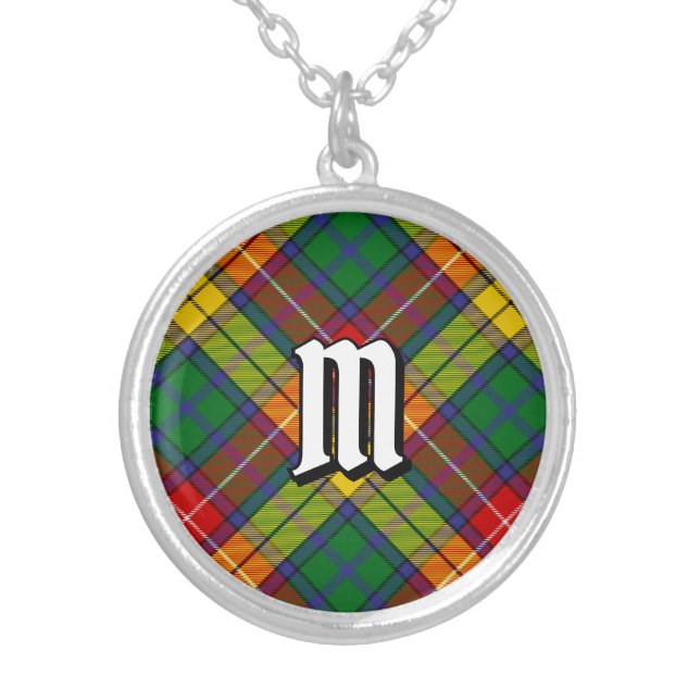 Clan Buchanan Tartan Silver Plated Necklace (Front)