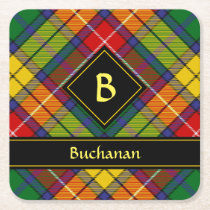 Clan Buchanan Tartan Square Paper Coaster