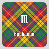 Clan Buchanan Tartan Square Sticker