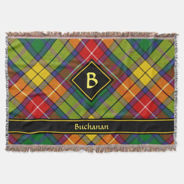 Clan Buchanan Tartan Throw Blanket (Front)