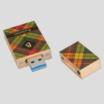 Clan Buchanan Tartan Wood Flash Drive