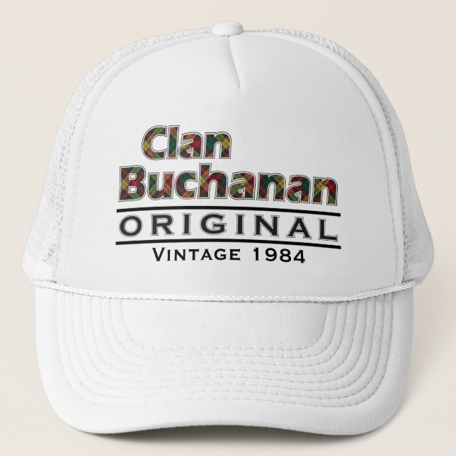 Clan Buchanan Vintage Customize Your Birthyear Trucker Hat (Front)