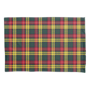 Clan Buchanan Yellow, Green and Red Scottish Plaid Pillow Case