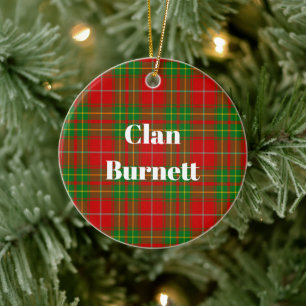 Clan Burnett Ancient Tartan Ceramic Ornament