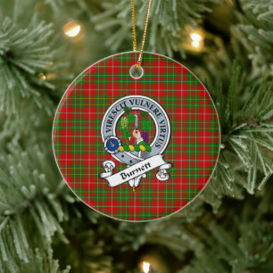 Clan Burnett Badge Tartan Plaid Ceramic Ornament