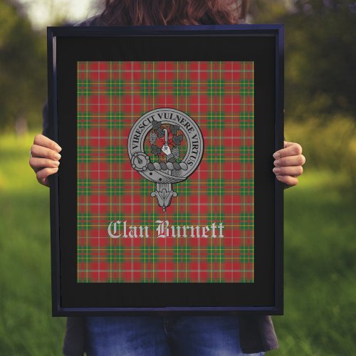 Clan Burnett Crest Badge  Tartan  Poster