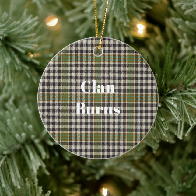 Clan Burns Check Tartan Ceramic Ornament (Tree)