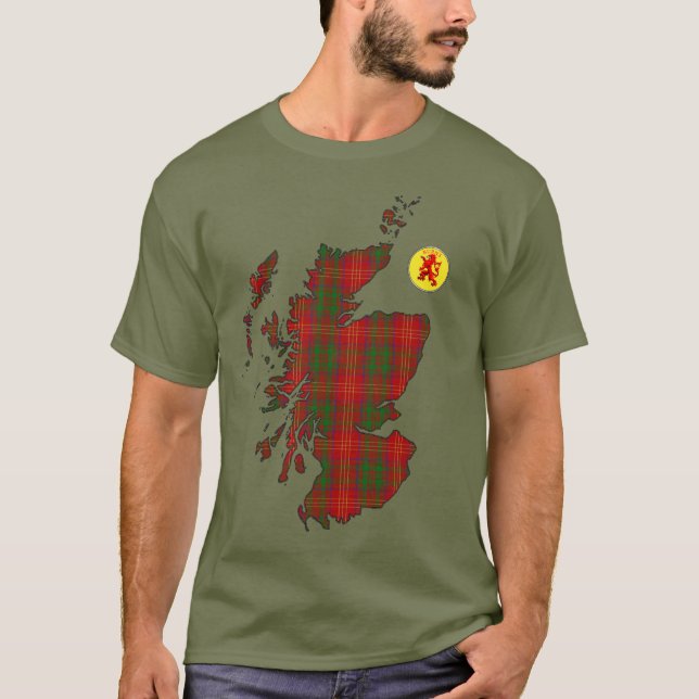 Clan Burns [EDIT] Tartan Map T-Shirt (Front)