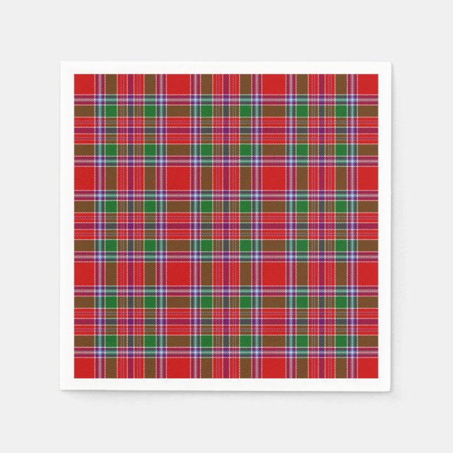 Clan Burrell Tartan Paper Napkins (Front)