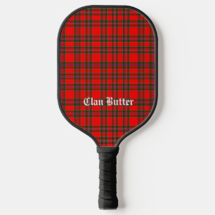Clan Butter Tartan and Custom Text Pickleball Paddle