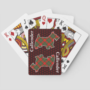 Clan Callender Tartan Scottish Terrier Edition Poker Cards