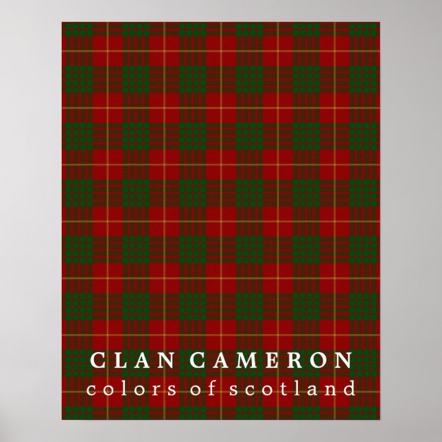 Clan Cameron Colors of Scotland Tartan Poster (Front)