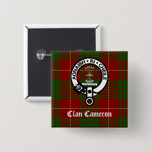Clan Cameron Crest and Tartan Button
