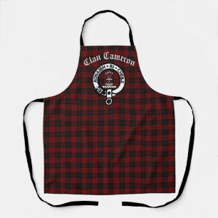 Clan Cameron Crest Badge and Tartan Apron