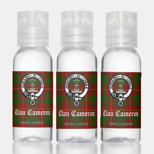 Clan Cameron Crest Badge & Tartan Hand Sanitizer