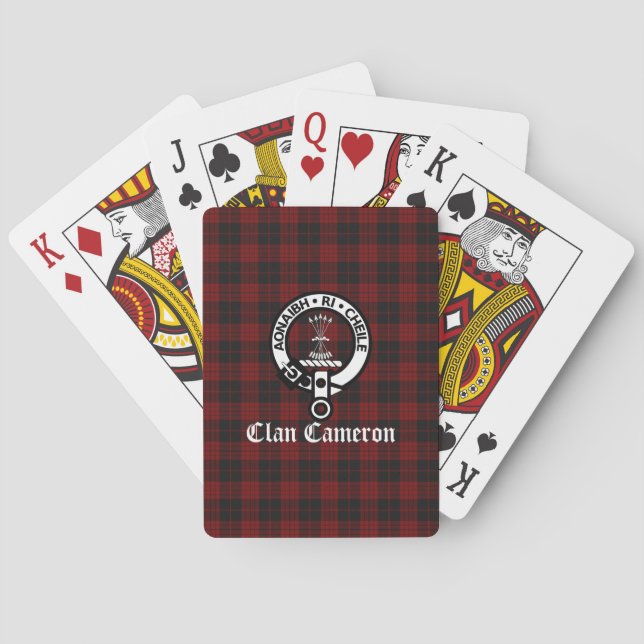 Clan Cameron Crest Badge & Tartan  Poker Cards (Back)