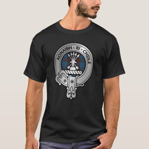 Clan Cameron Crest  Hunting Tartan T_Shirt