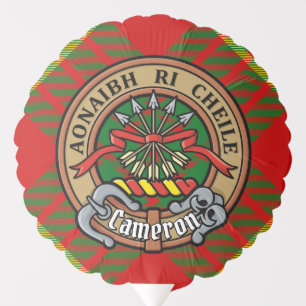 Clan Cameron Crest over Tartan Balloon