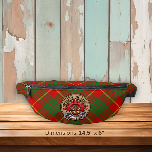 Clan Cameron Crest over Tartan Fanny Pack (Creator Uploaded)