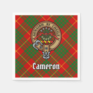 Clan Cameron Crest over Tartan Napkins