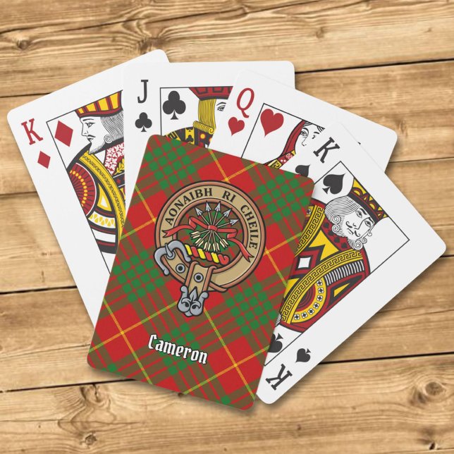 Clan Cameron Crest over Tartan Poker Cards (Creator Uploaded)